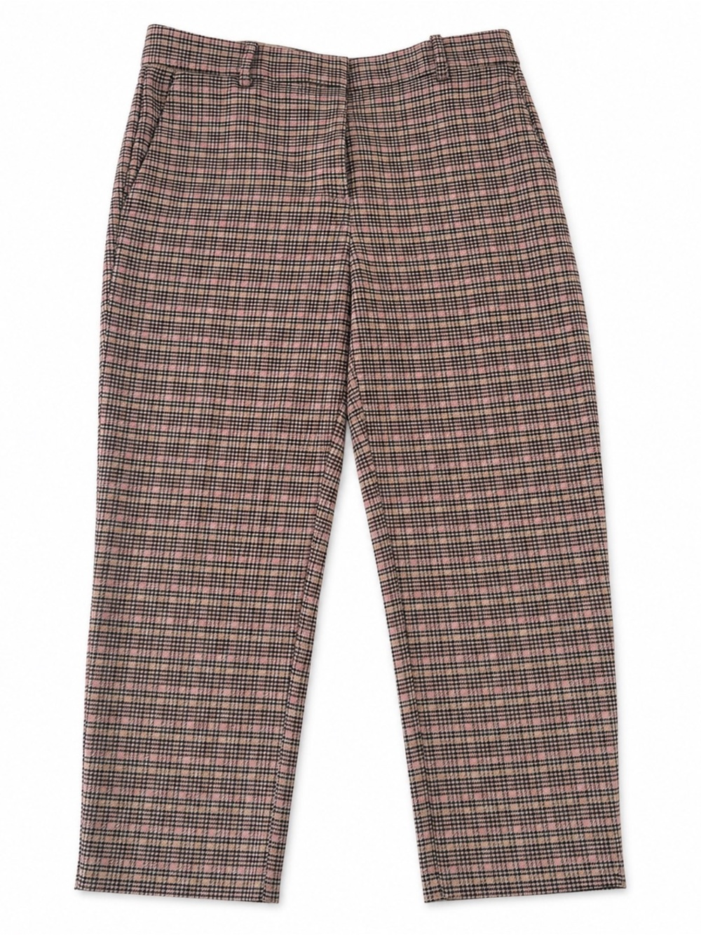 Ann Taylor Eva Ankle Pants 2P Pink Houndstooth Plaid Petite - Picture 2 of 3